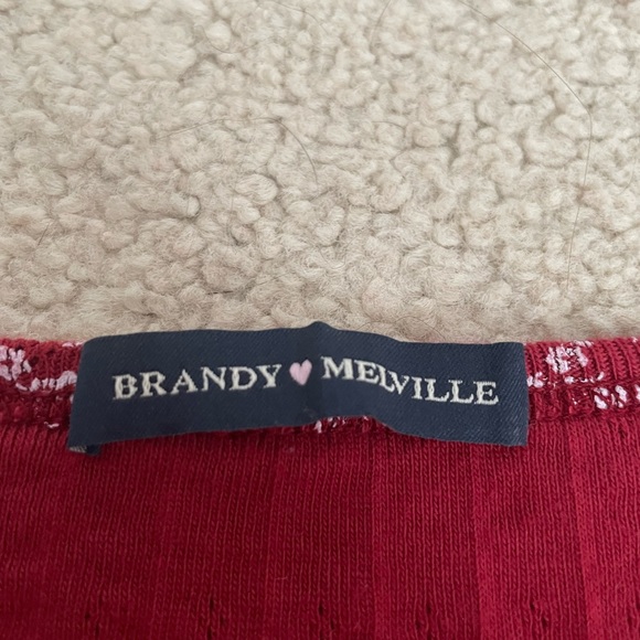 brandy melville floral red button shirt - Picture 2 of 3
